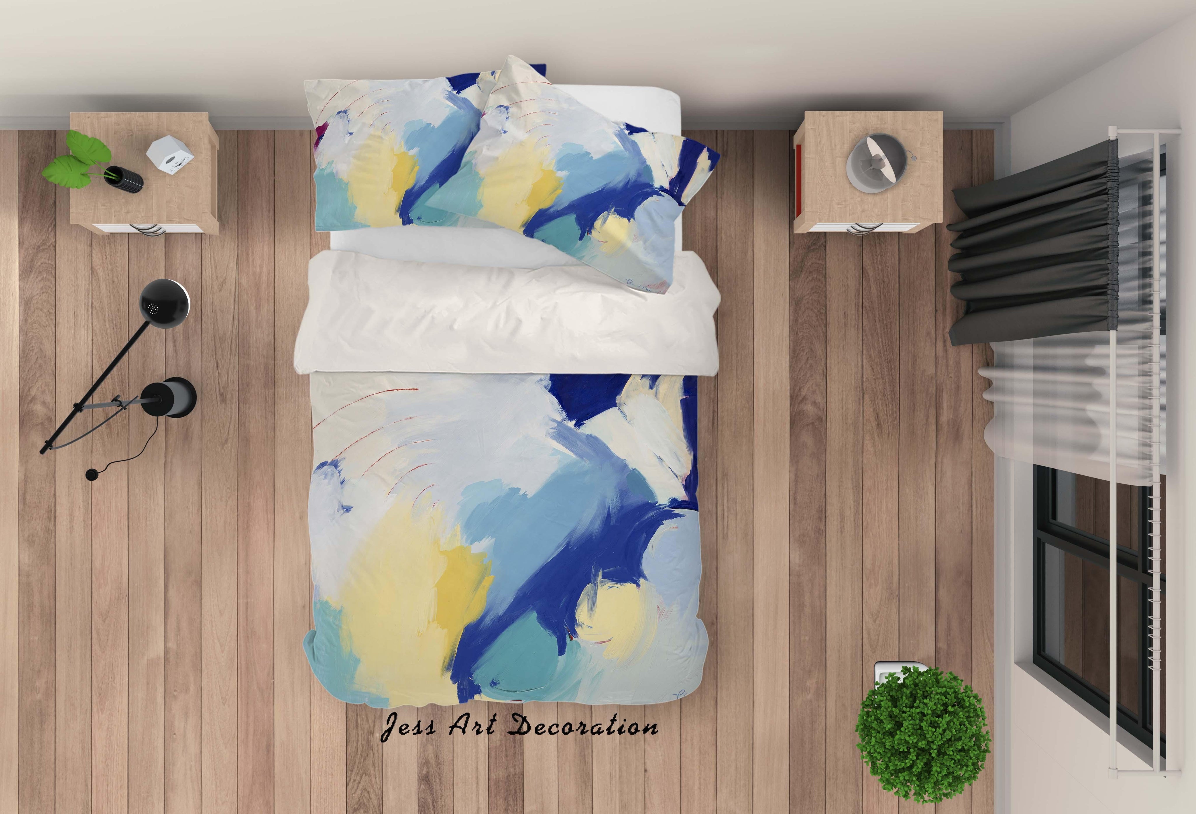 3D Abstract Colorized Oil Painting Quilt Cover Set Bedding Set Pillowcasesn 66- Jess Art Decoration
