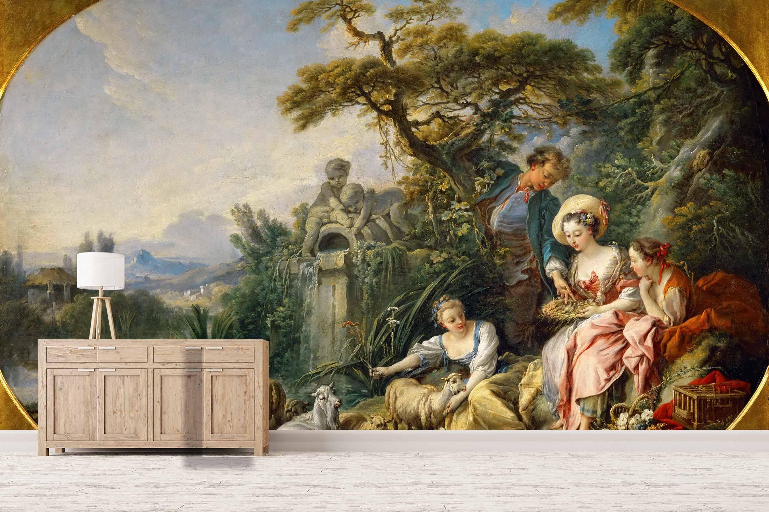 3D Oil Painting Louvre Wall Mural Wallpaper  sww 119- Jess Art Decoration
