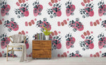 3D Hand Painted Pink Footprints Wall Mural Wallpaper 42- Jess Art Decoration