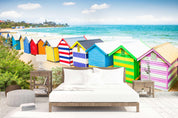 3D seaside colorful houses wall mural wallpaper 59- Jess Art Decoration