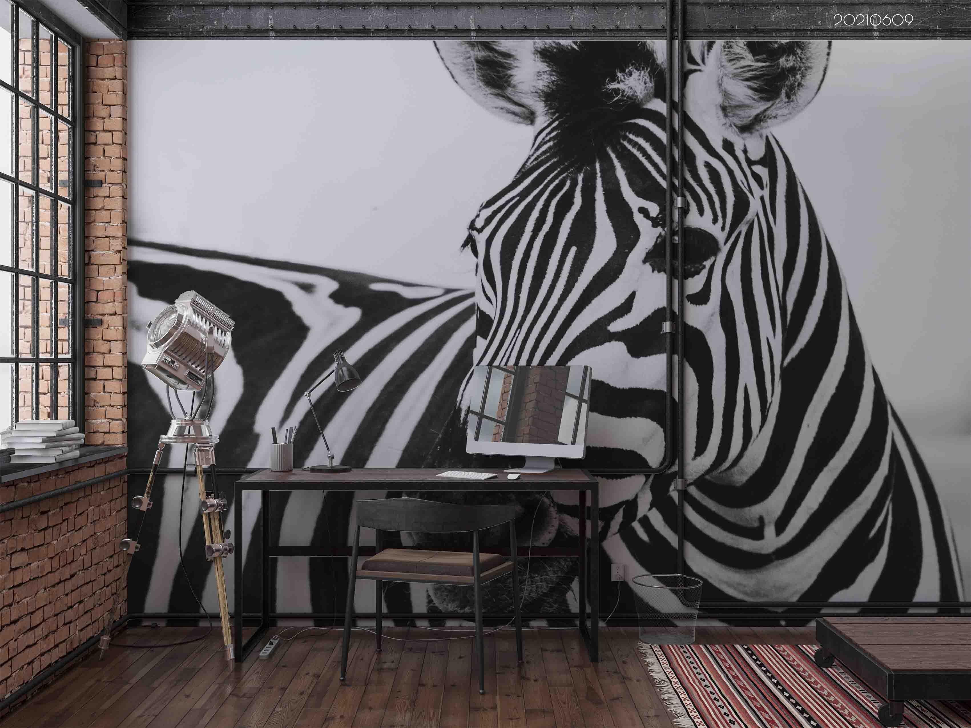 3D  Africa Animal Zebra Wall Mural Wallpaper SWW1670- Jess Art Decoration