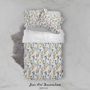3D Hand Drawn Colorful Floral Leaves Plant Pattern Quilt Cover Set Bedding Set Duvet Cover Pillowcases LXL- Jess Art Decoration