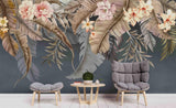 3D Flowers Leaves Wall Mural Wallpaper SF54- Jess Art Decoration