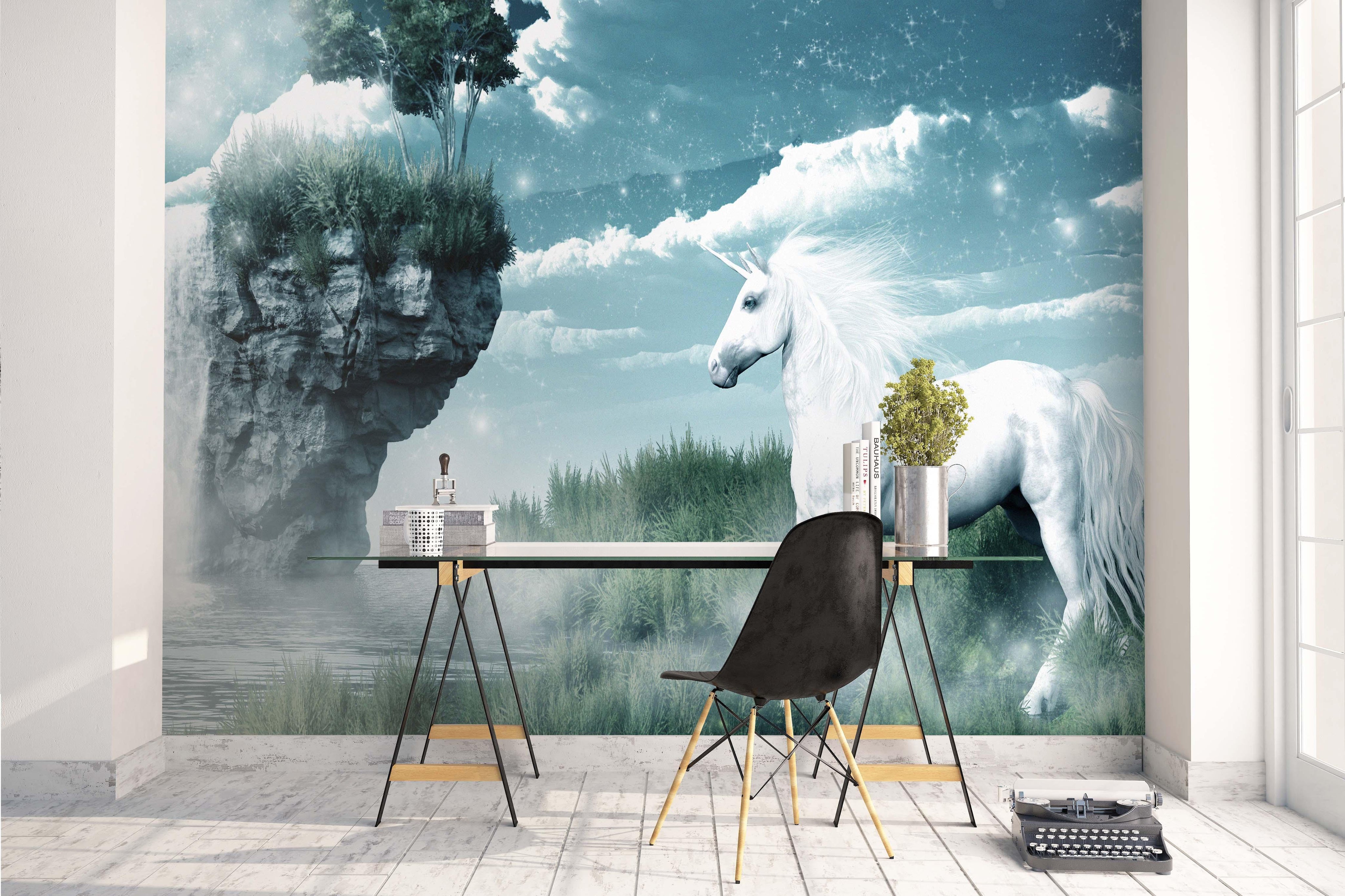 3D White Horse Sky Wall Mural Wallpaper 139- Jess Art Decoration
