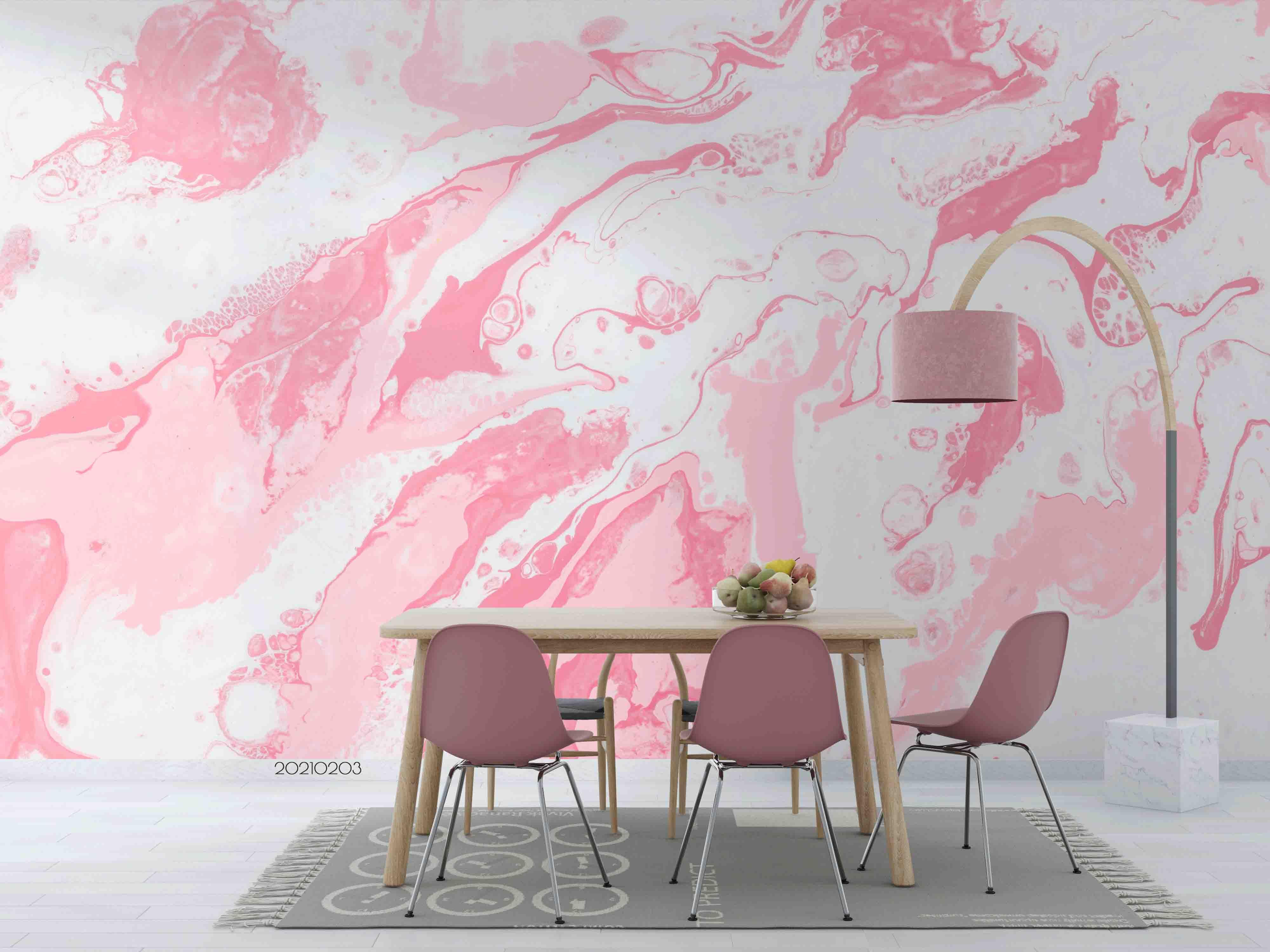 3D Abstract Pink Marble Texture Wall Mural Wallpaper LQH 268- Jess Art Decoration