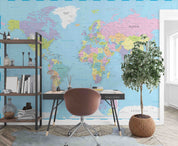 3D Detailed World Map Wall Mural Wallpaper GD 2606- Jess Art Decoration