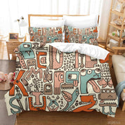 3D Abstract Colorful Alphabet Graffiti Quilt Cover Set Bedding Set Duvet Cover Pillowcases 67- Jess Art Decoration