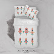 3D Planet Moon Astronaut Spaceship Quilt Cover Set Bedding Set Duvet Cover Pillowcases WJ 9342- Jess Art Decoration