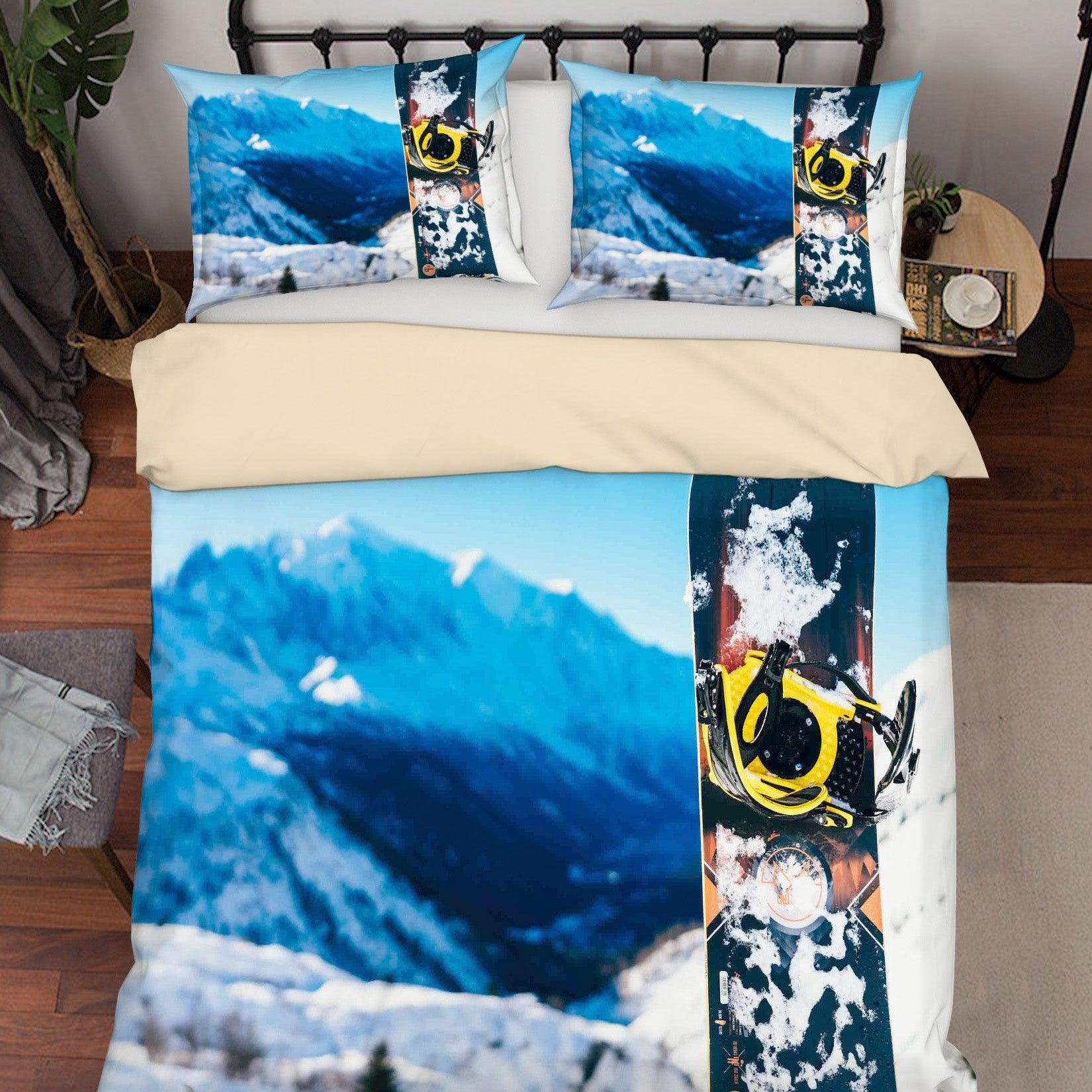 3D Snowboard Mountain Quilt Cover Set Bedding Set Duvet Cover Pillowcases A153 LQH- Jess Art Decoration