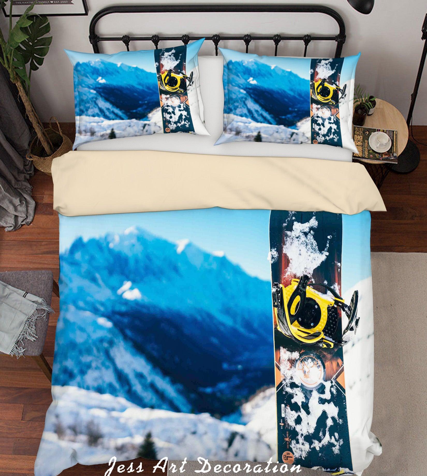 3D Snowboard Mountain Quilt Cover Set Bedding Set Duvet Cover Pillowcases A153 LQH- Jess Art Decoration