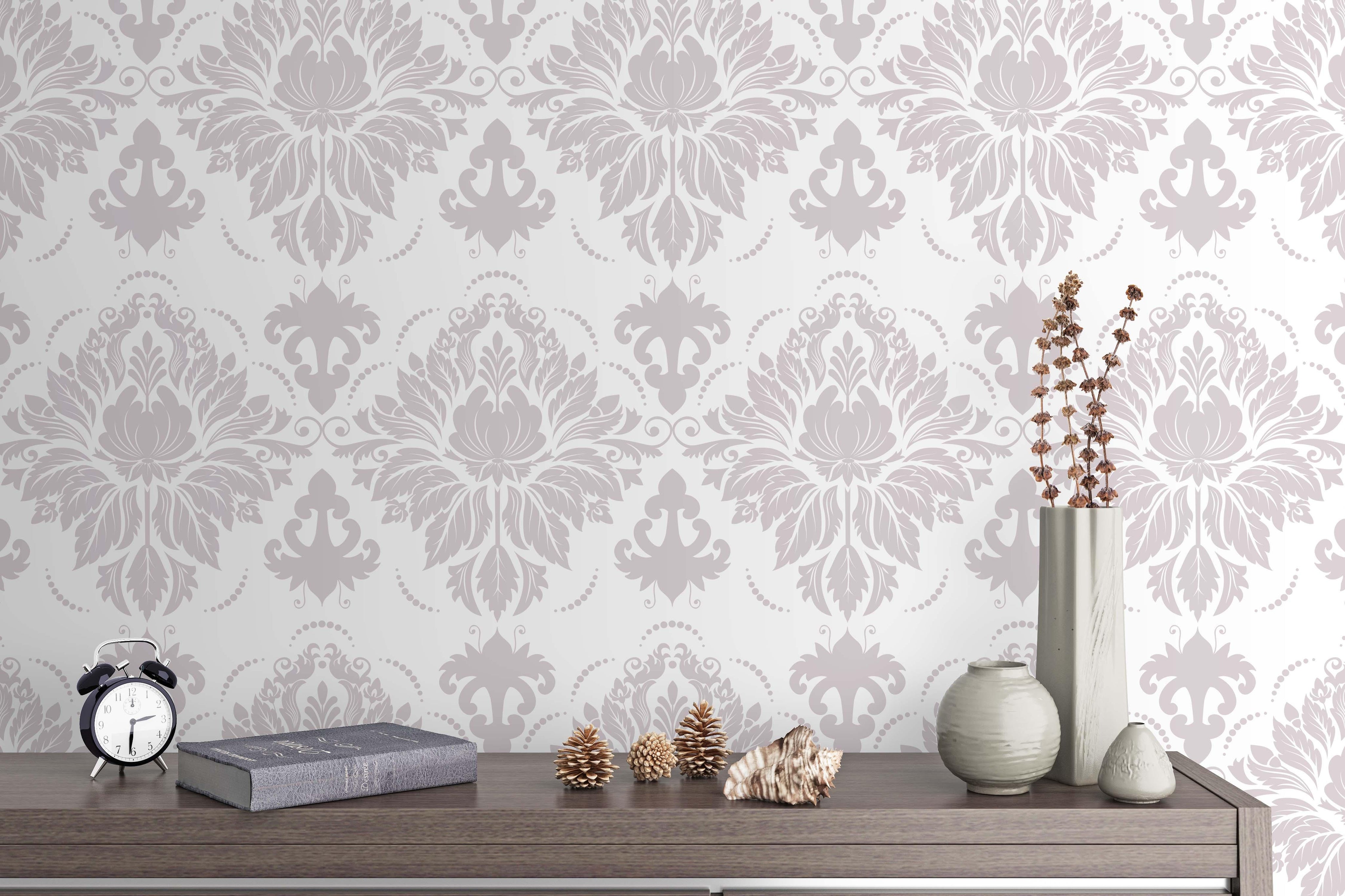 3D Grey Floral Pattern Wall Mural Wallpaper 51- Jess Art Decoration