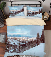 3D Snow Mountain Pine Quilt Cover Set Bedding Set Duvet Cover Pillowcases A163 LQH- Jess Art Decoration