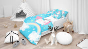 3D Blue Rainbow Unicorn Quilt Cover Set Bedding Set Duvet Cover Pillowcases SF73- Jess Art Decoration