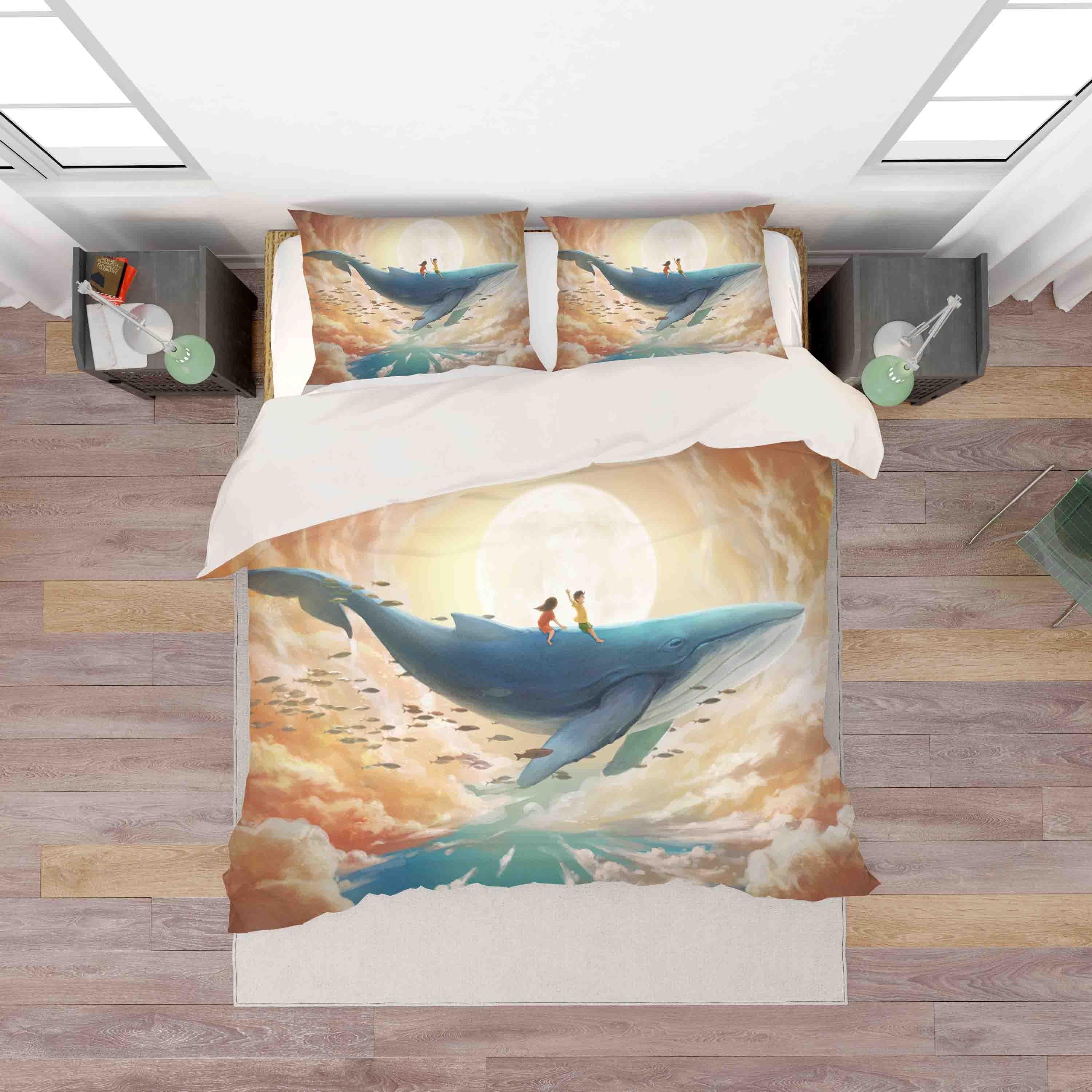 3D Whale Quilt Cover Set Bedding Set Pillowcases 97- Jess Art Decoration