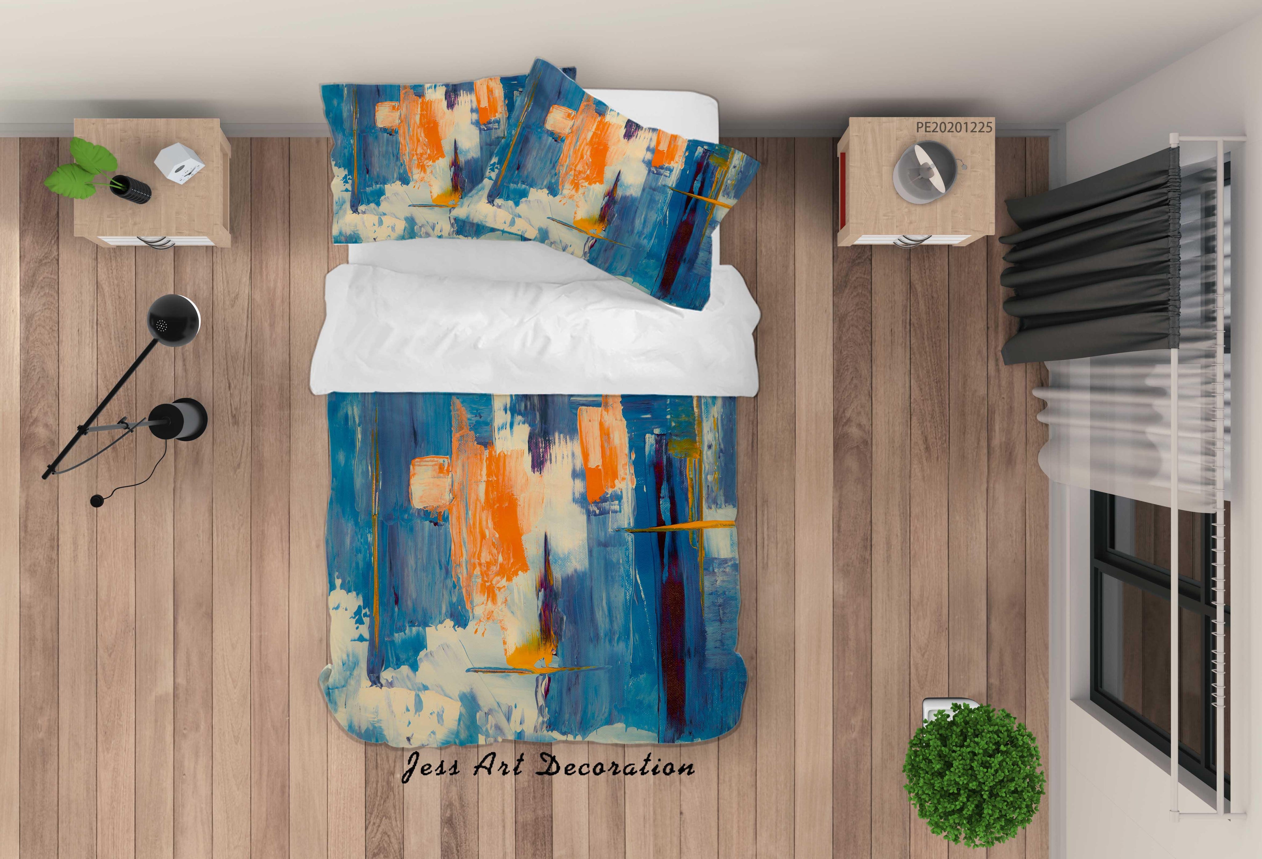 3D Abstract Blue Graffiti Quilt Cover Set Bedding Set Duvet Cover Pillowcases 48- Jess Art Decoration
