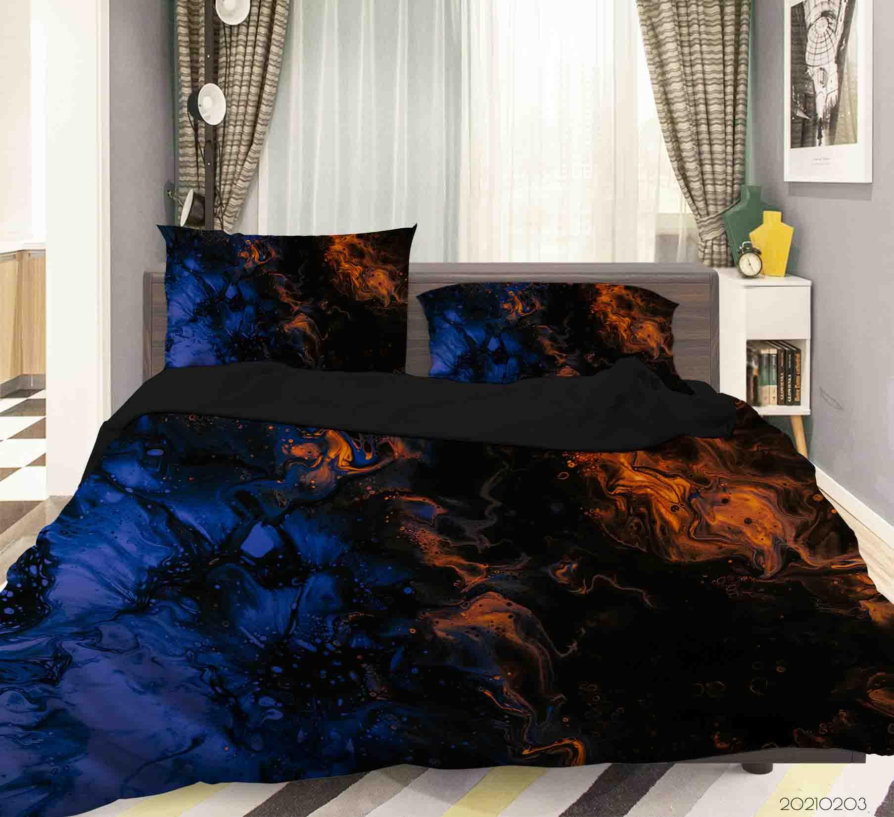 3D Abstract Blue Marble Texture Quilt Cover Set Bedding Set Duvet Cover Pillowcases 24- Jess Art Decoration