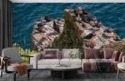 3D Sea Rock Seabirds Wall Mural Wallpaper SWW1676- Jess Art Decoration
