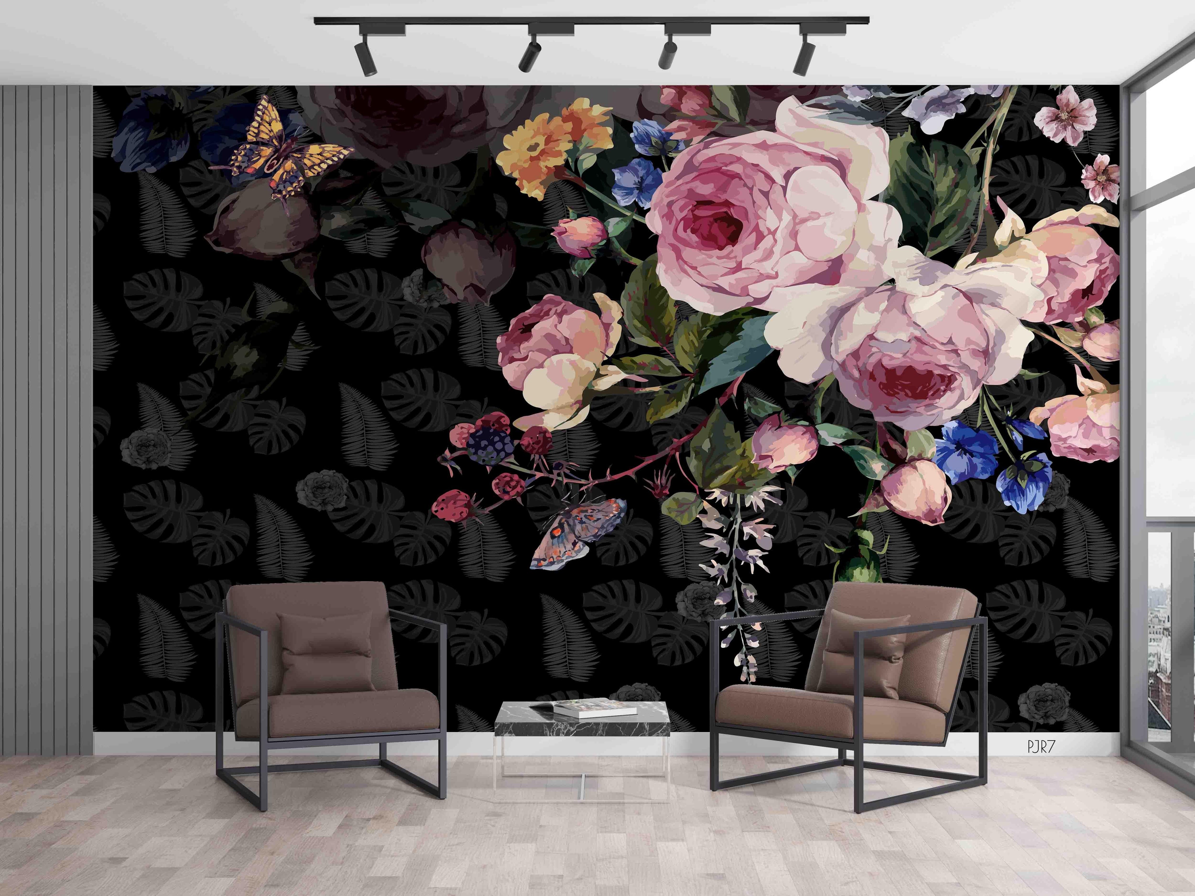 3D Plant Floral Butterfly Wall Mural Wallpaper WJ 6734- Jess Art Decoration