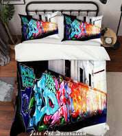 3D Graffiti Quilt Cover Set Bedding Set Pillowcases 40- Jess Art Decoration