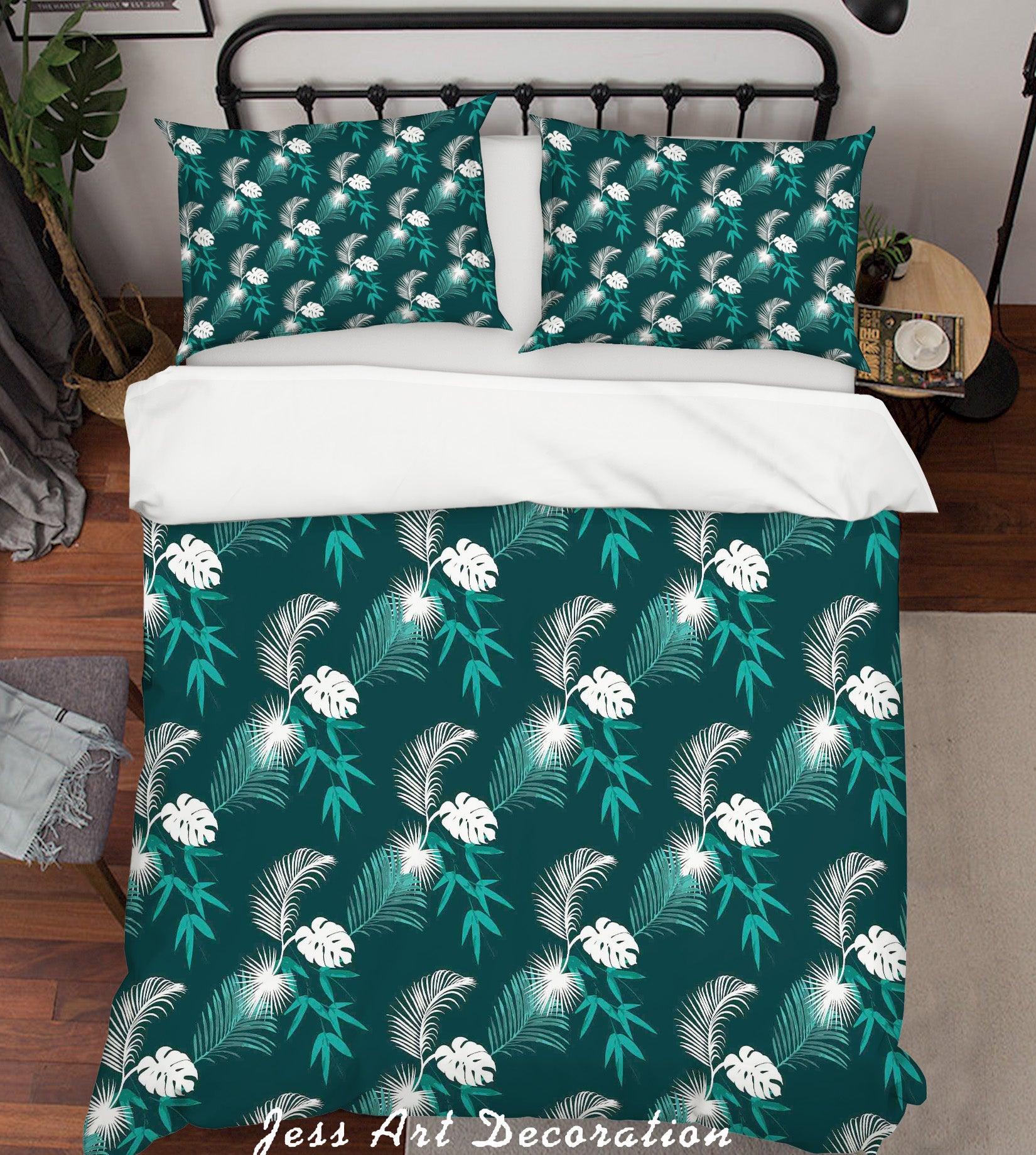 3D Tropical Greenery Quilt Cover Set Bedding Set Pillowcases 240- Jess Art Decoration