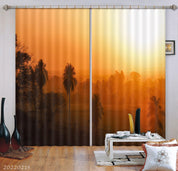 3D Woods Golden Sunbeam Fog Curtains and Drapes GD 2288- Jess Art Decoration