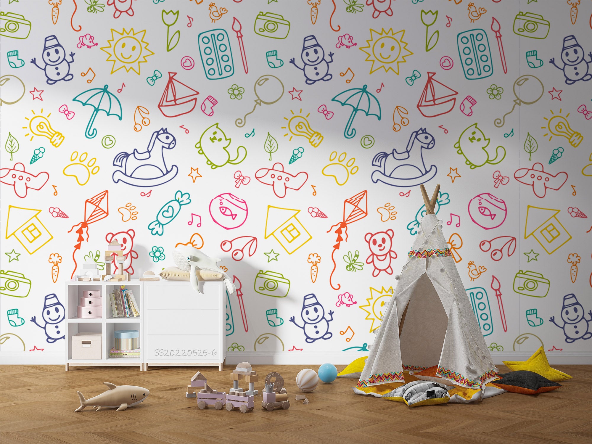 3D Graffiti Kids Drawing Background Wall Mural Wallpaper GD 1279- Jess Art Decoration