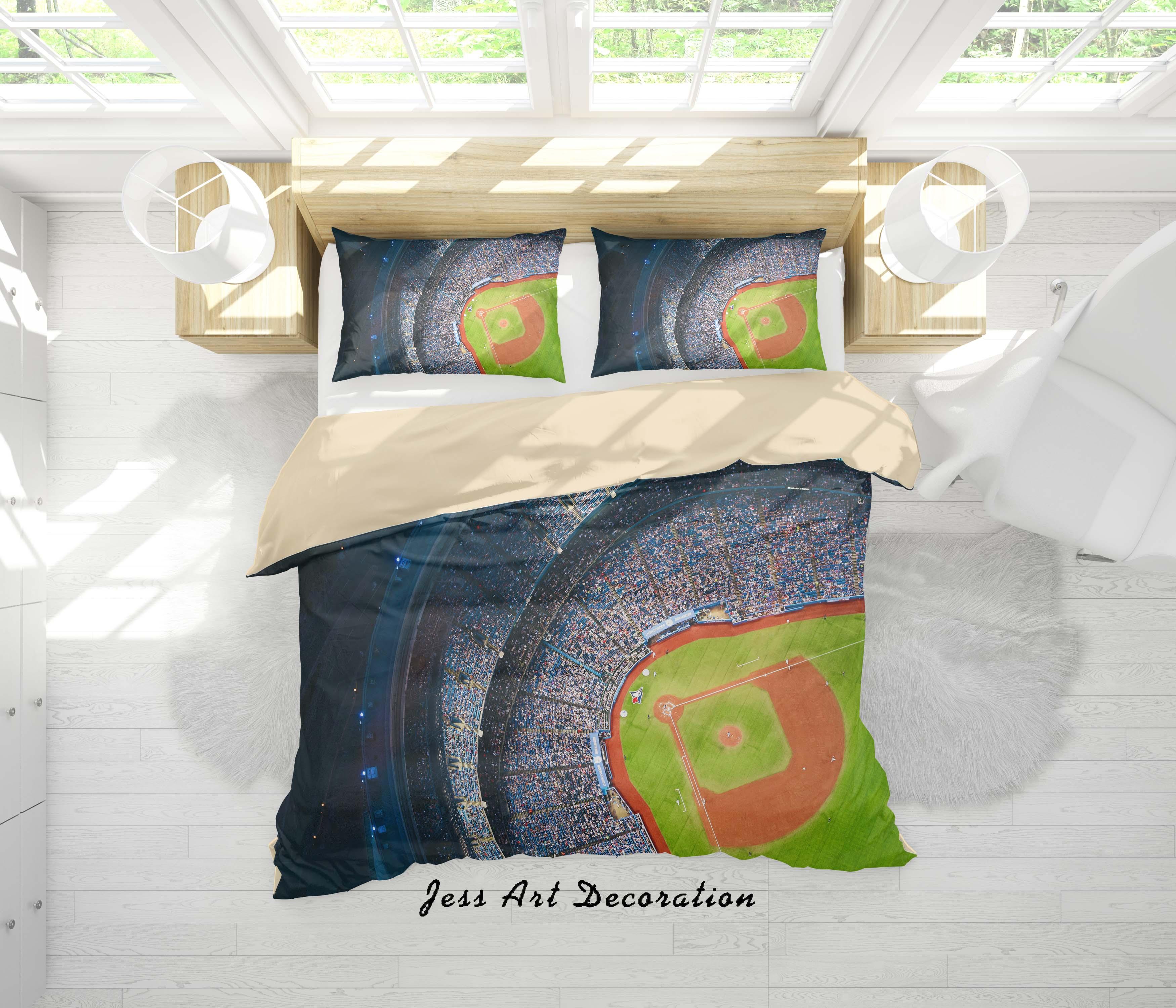 3D American Football Field Quilt Cover Set Bedding Set Duvet Cover Pillowcases A162 LQH- Jess Art Decoration