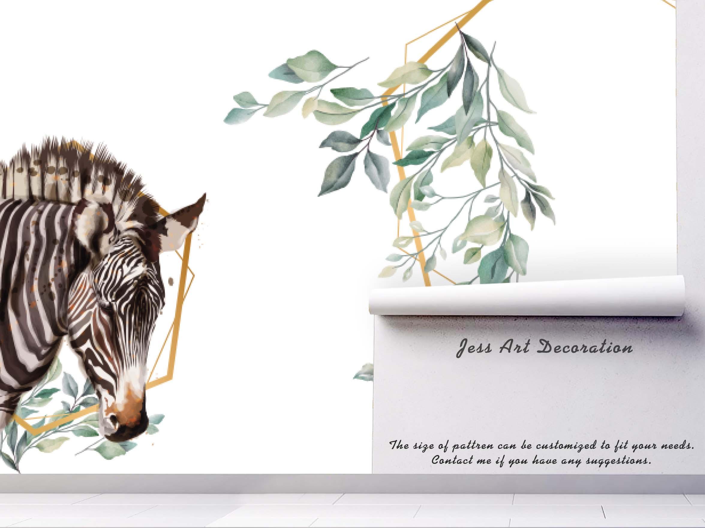 3D Simple Zebra Leaf Wall Mural Wallpaper 51- Jess Art Decoration