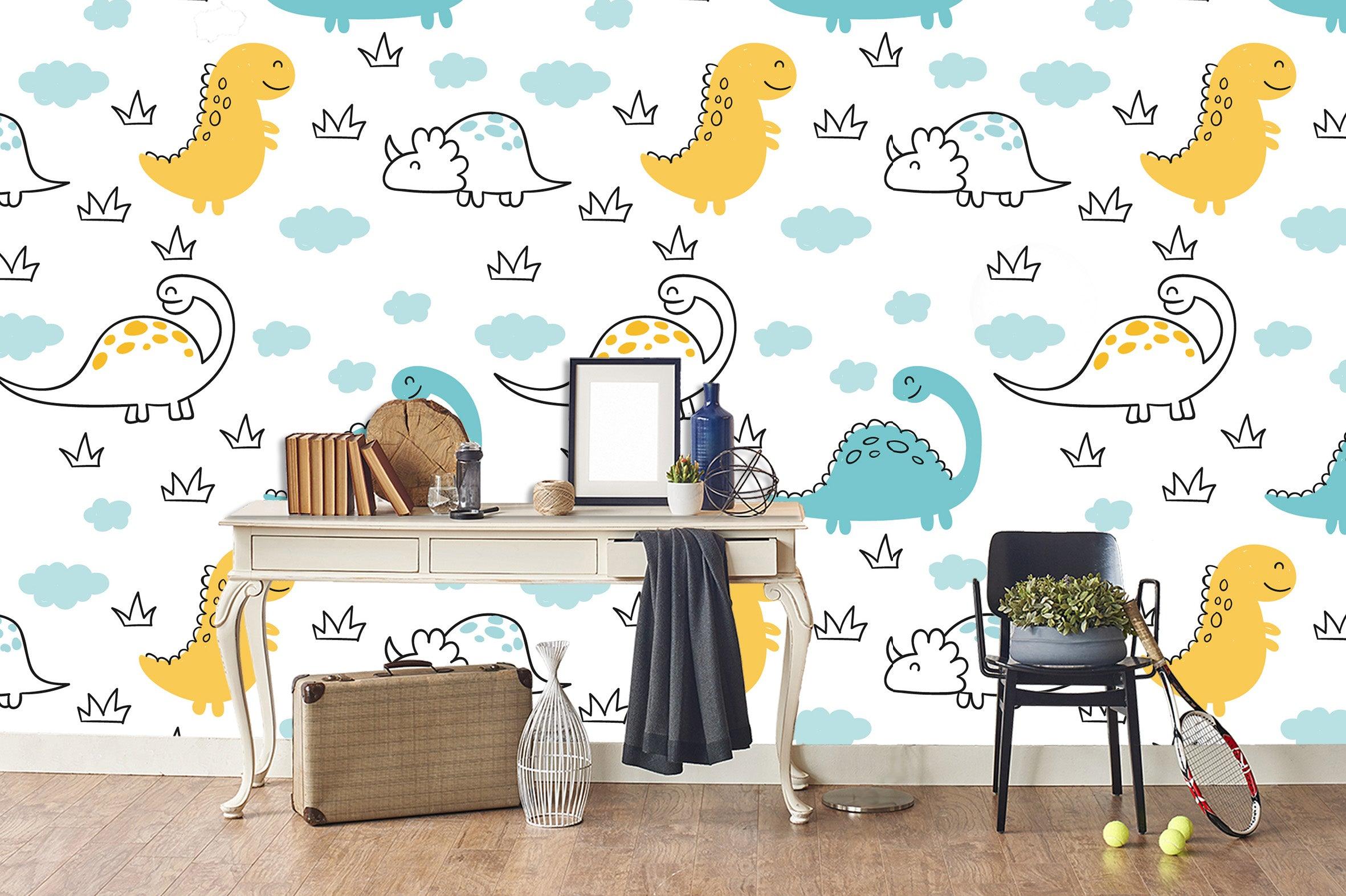 3D Abstract Stick Figure Dinosaur Wall Mural Wallpaper 56- Jess Art Decoration