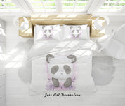 3D White Panda Quilt Cover Set Bedding Set Duvet Cover Pillowcases SF12- Jess Art Decoration