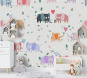 3D Cartoon Color Elephant Wall Mural Wallpaper A169 LQH- Jess Art Decoration
