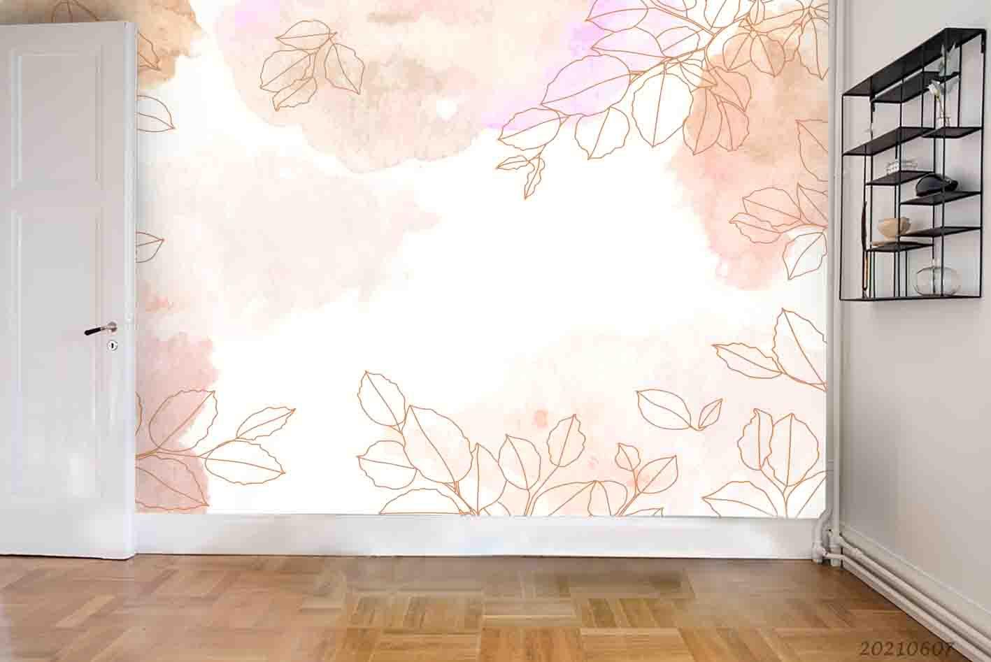 3D  Abstract Gouache Pink Floral Wall Mural Wallpaper SWW1045- Jess Art Decoration