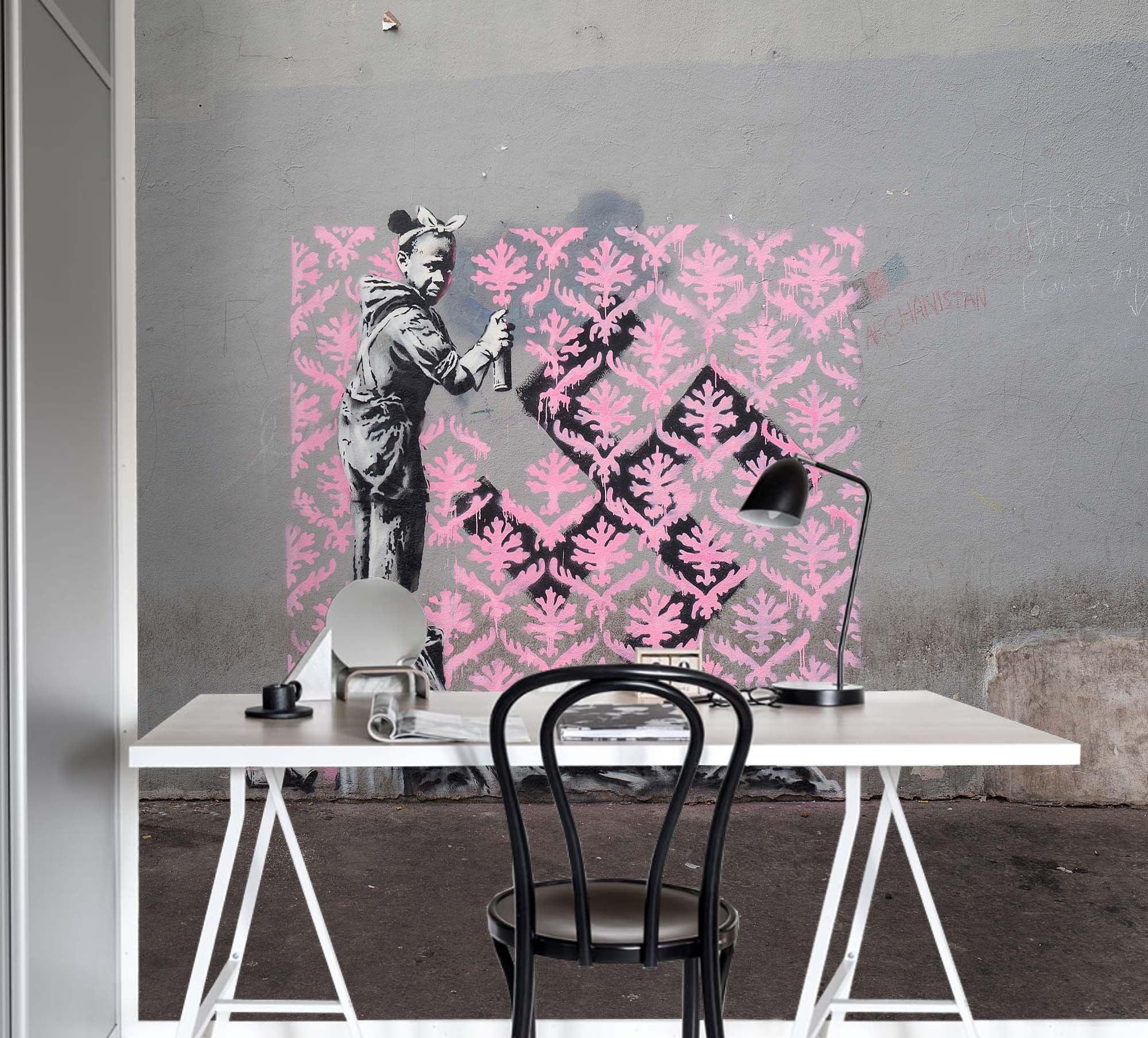 3D Banksy Graffiti Wall Mural Wallpaper SF23- Jess Art Decoration