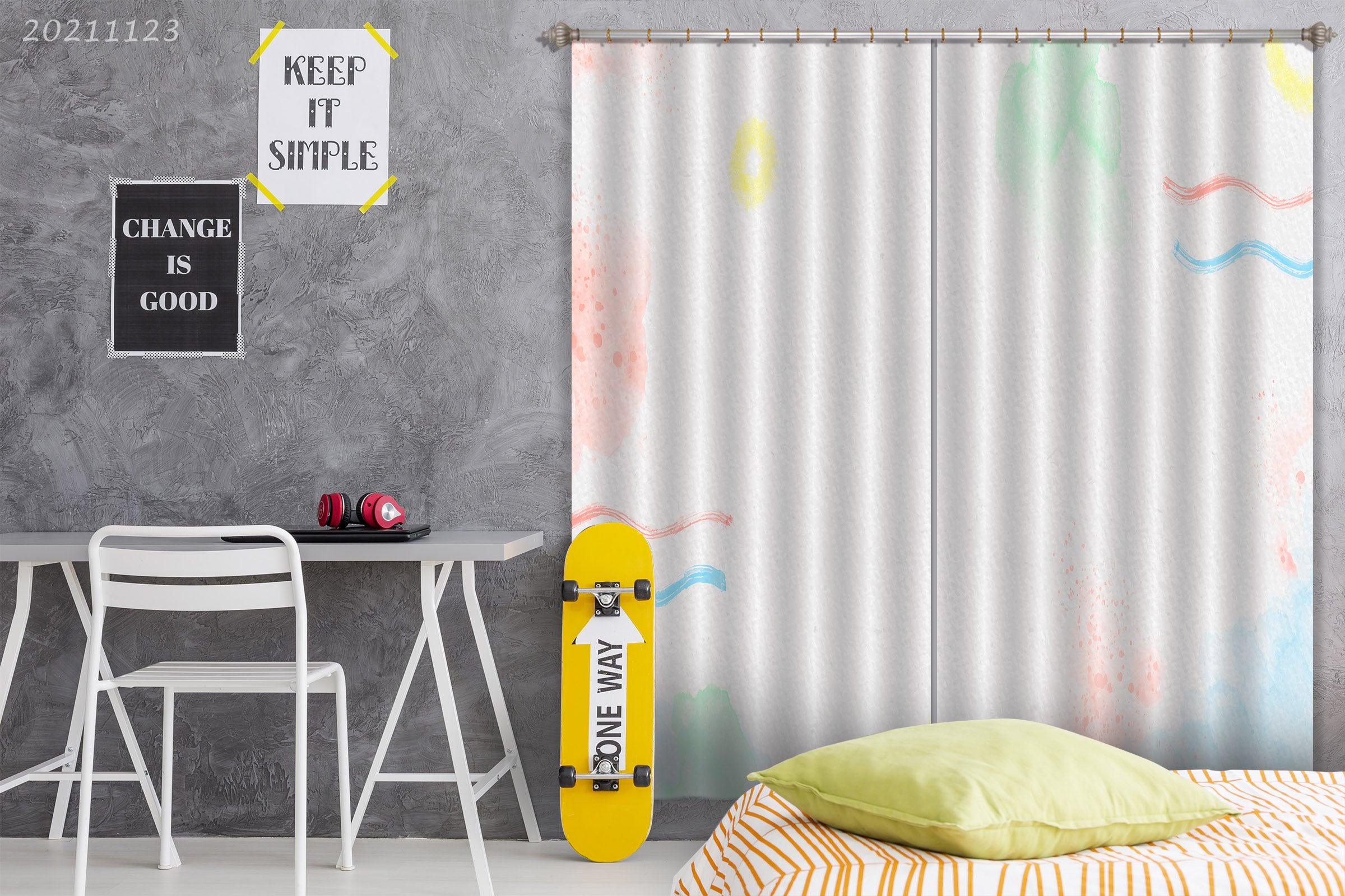 3D Abstract Color Geometry Curtains and Drapes LQH 147- Jess Art Decoration