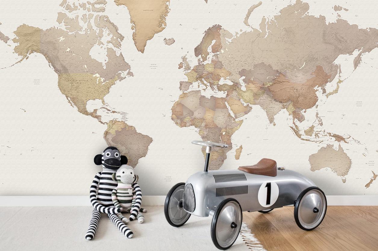 3D retro world map wall mural wallpaper 59- Jess Art Decoration