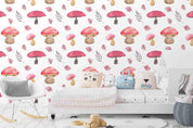 3D Hand Drawn Red Mushroom Wall Mural Wallpaper LQH 121- Jess Art Decoration