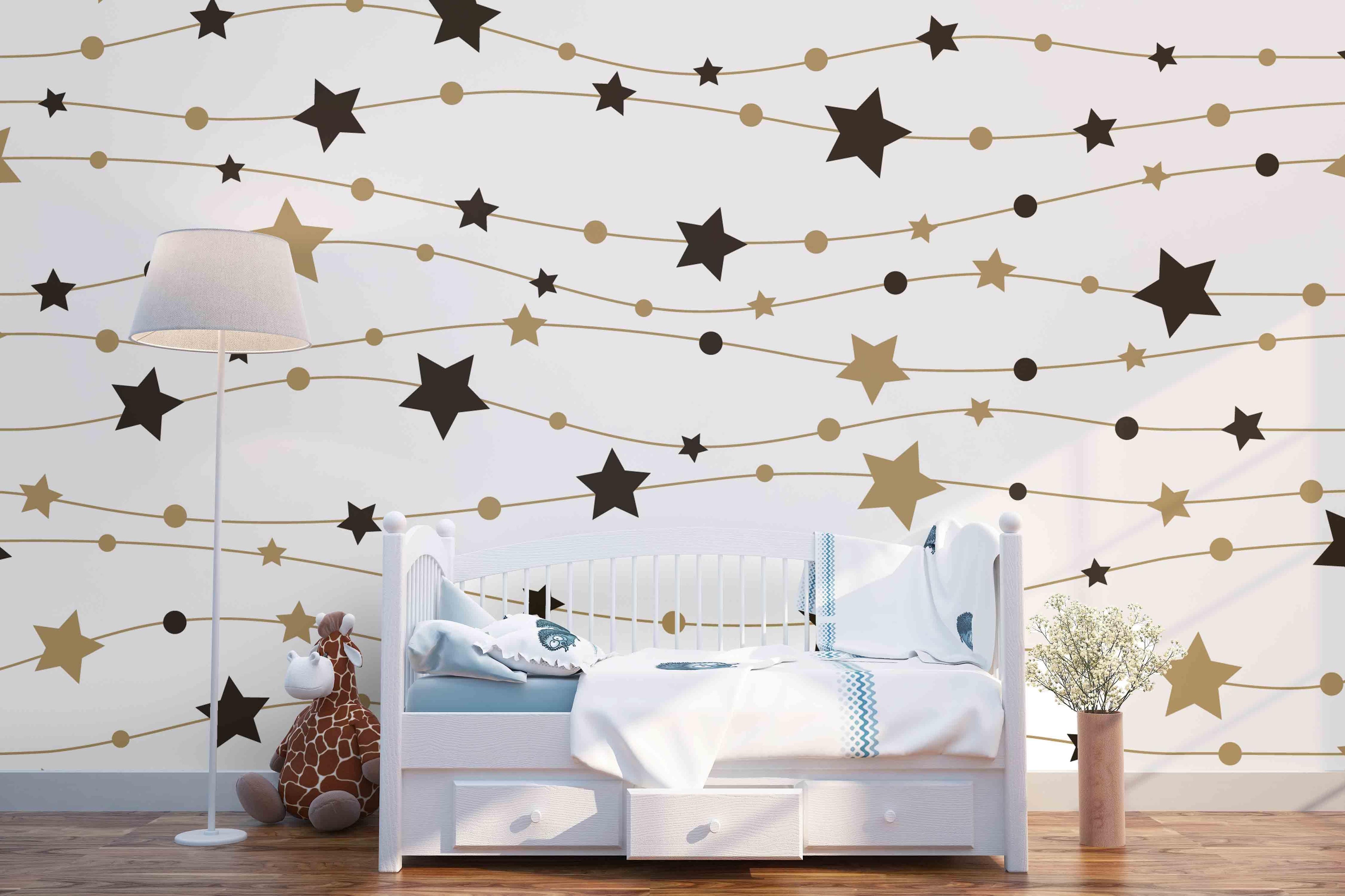 3D Black White  Star Line Wall Mural Wallpaper 19- Jess Art Decoration