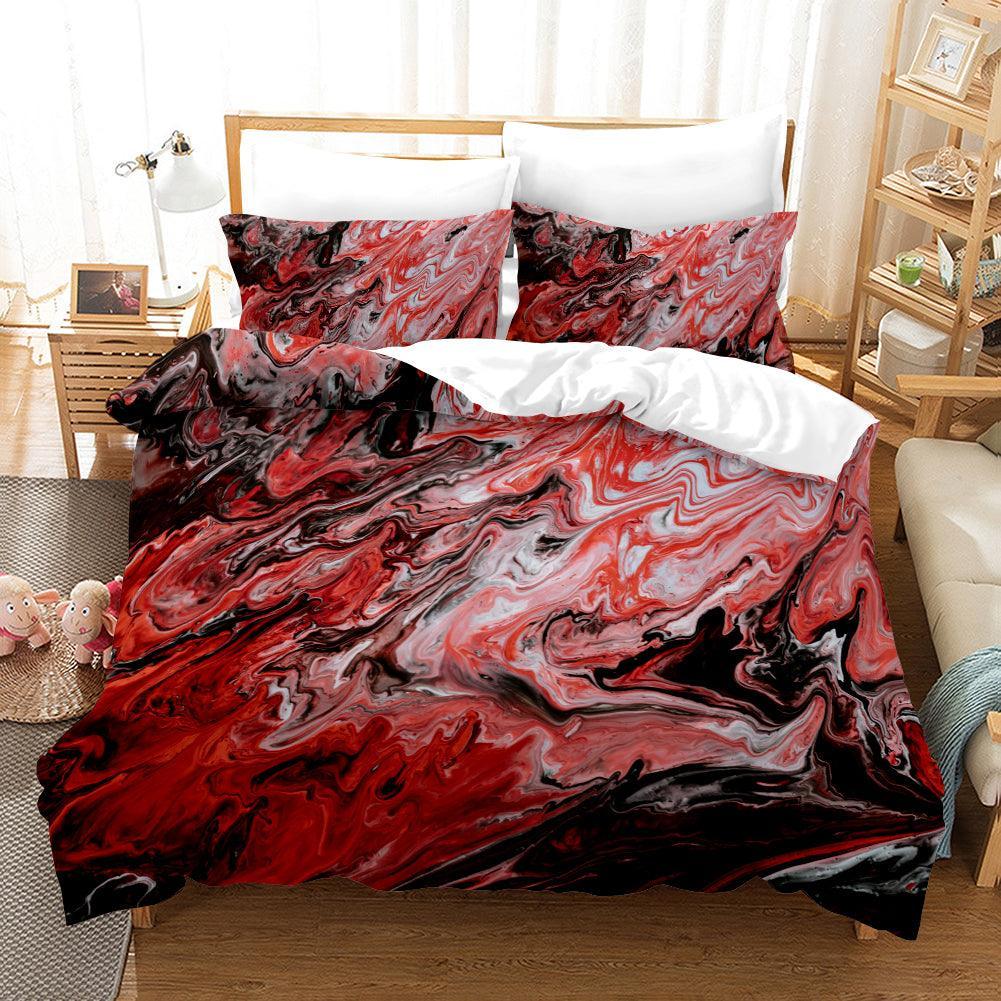 3D Red Marble Texture Quilt Cover Set Bedding Set Pillowcases 63- Jess Art Decoration