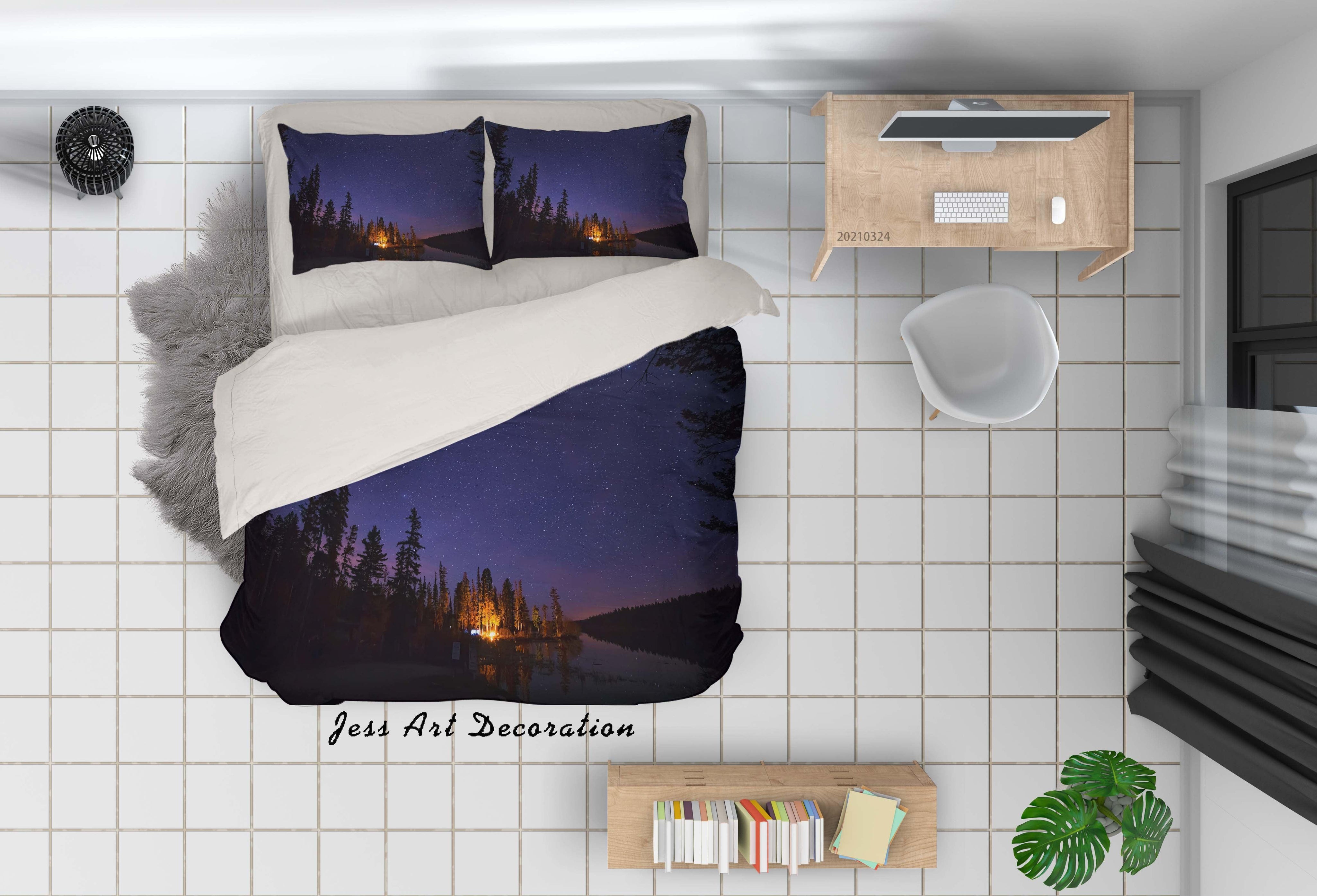 3D Forest Night View Quilt Cover Set Bedding Set Duvet Cover Pillowcases 125 LQH- Jess Art Decoration