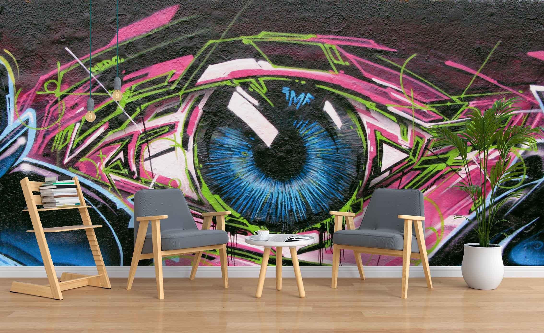 3D Eye Graffiti Wall Mural Wallpaper sww 199- Jess Art Decoration