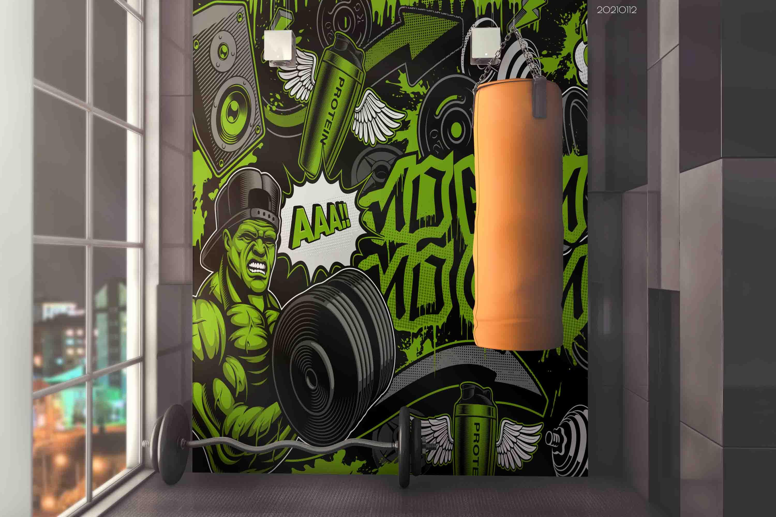 3D Gym Background Wall Mural Wallpaper LQH 48- Jess Art Decoration