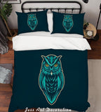 3D Owl Black Quilt Cover Set Bedding Set Pillowcases 116- Jess Art Decoration