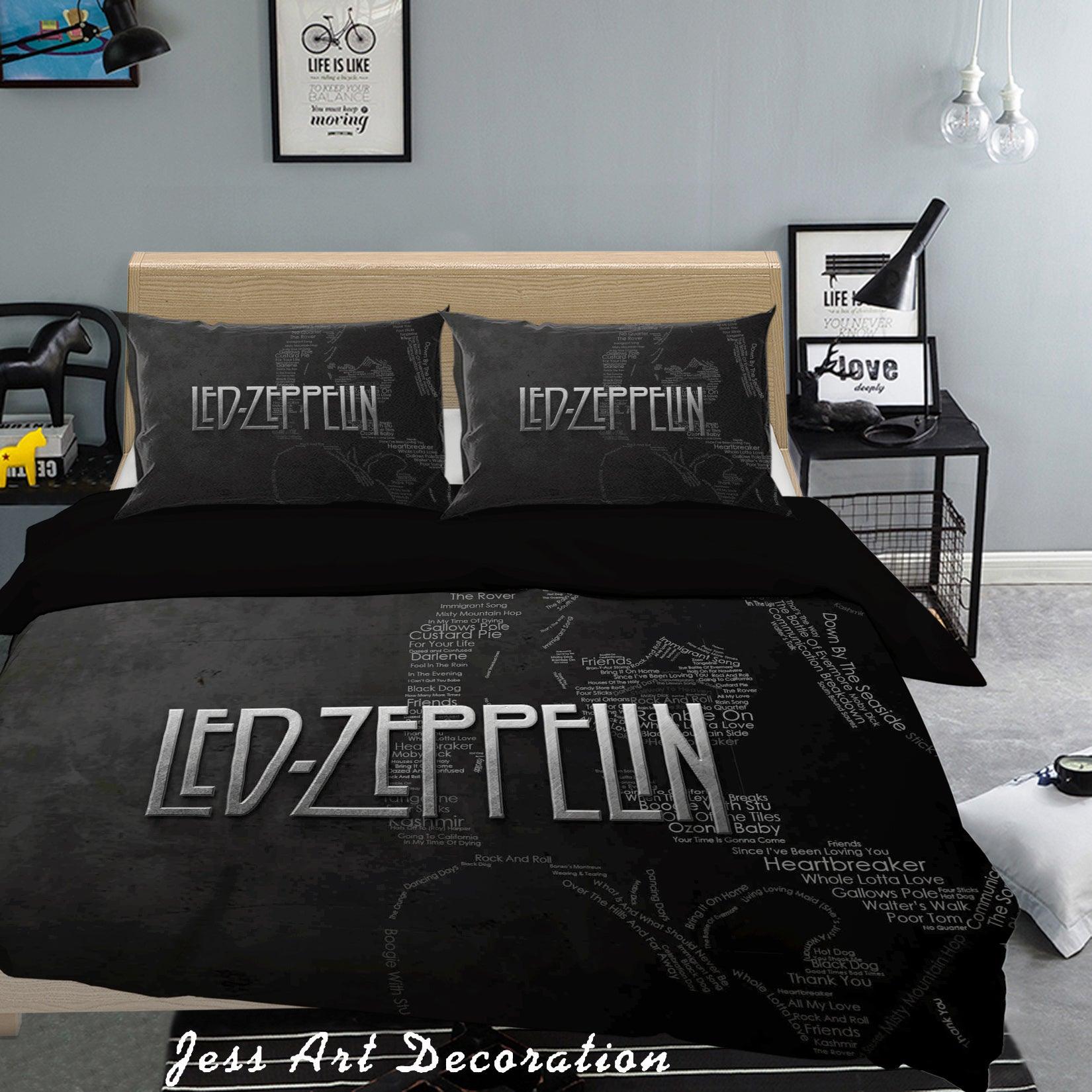3D Rock Band Led Zeppelin Quilt Cover Set Bedding Set Pillowcases 71- Jess Art Decoration