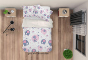 3D Cartoon Elephant Quilt Cover Set Bedding Set Pillowcases 73- Jess Art Decoration
