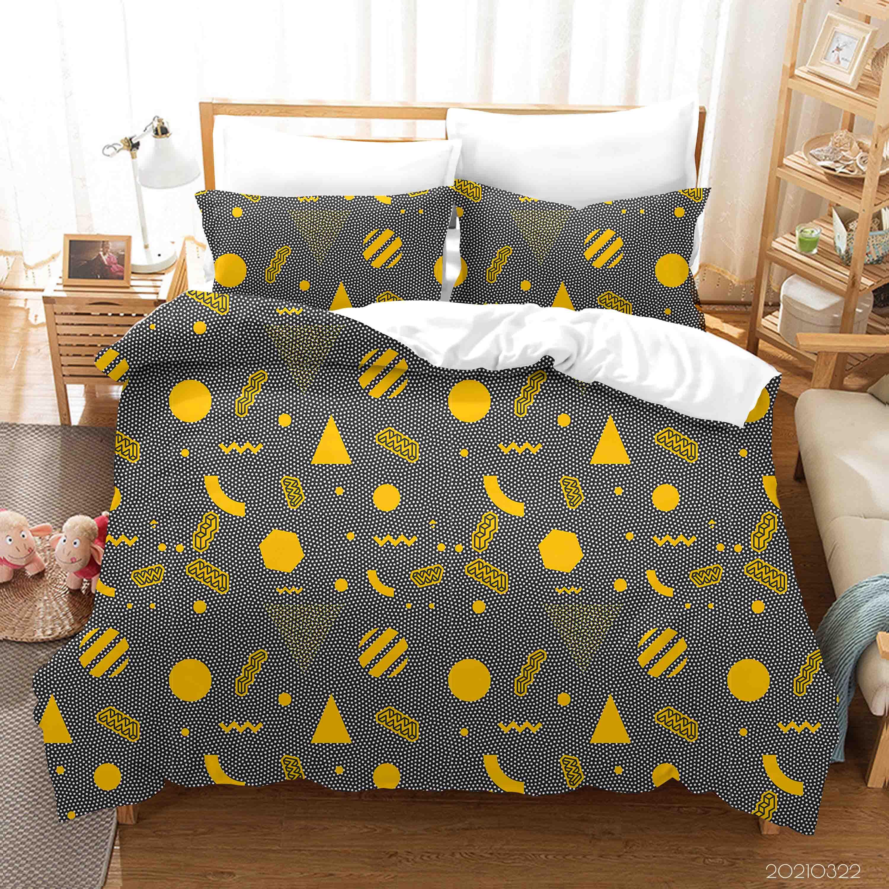 3D Abstract Geometric Pattern Quilt Cover Set Bedding Set Duvet Cover Pillowcases 126- Jess Art Decoration