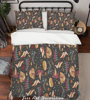 3D Brown Leaves Quilt Cover Set Bedding Set Pillowcases 110- Jess Art Decoration
