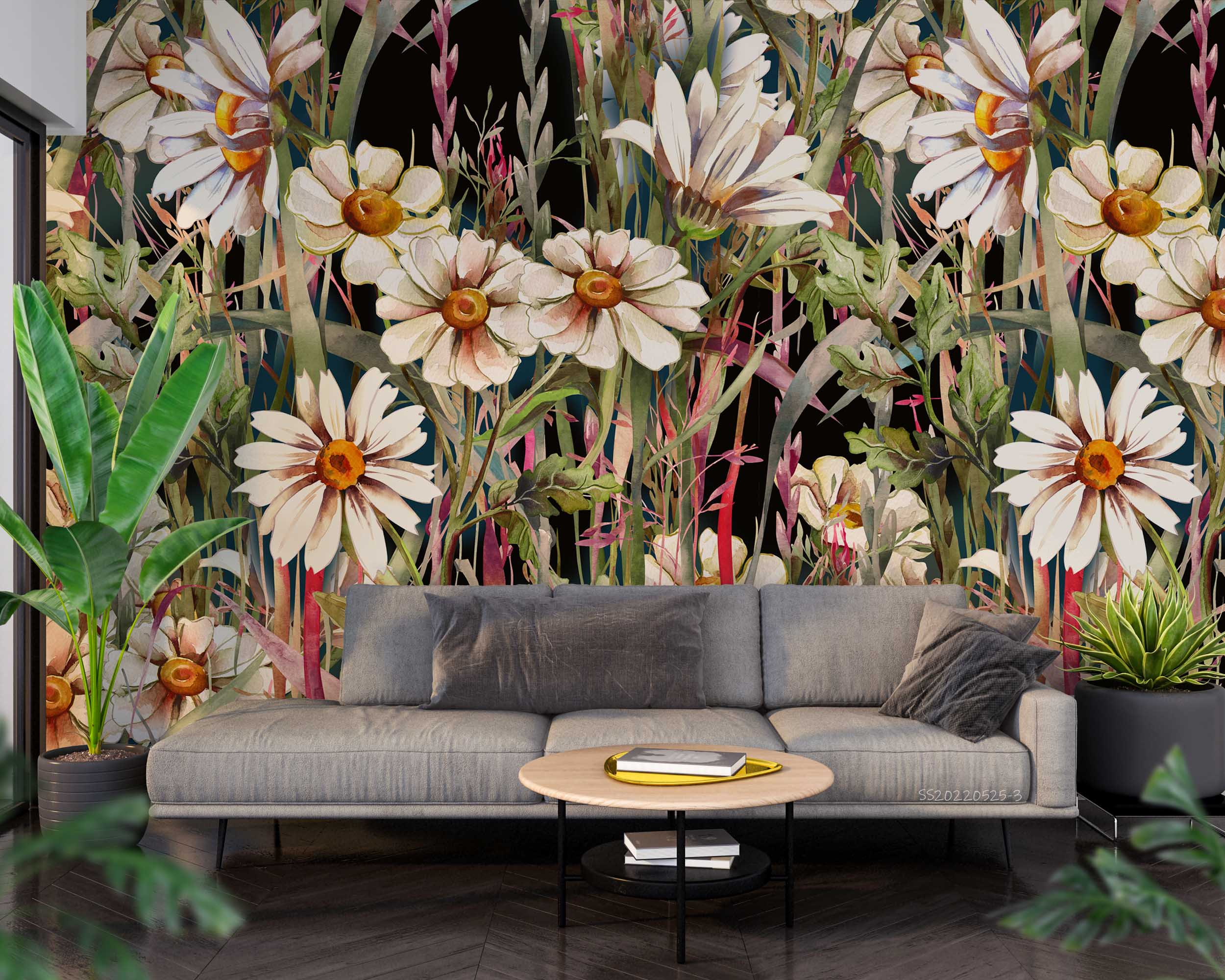 3D Watercolor Plants Floral Leaves Wall Mural Wallpaper GD 317- Jess Art Decoration