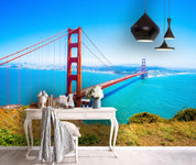 3D Blue Sea Sea Bridge Wall Mural Wallpaper 84- Jess Art Decoration
