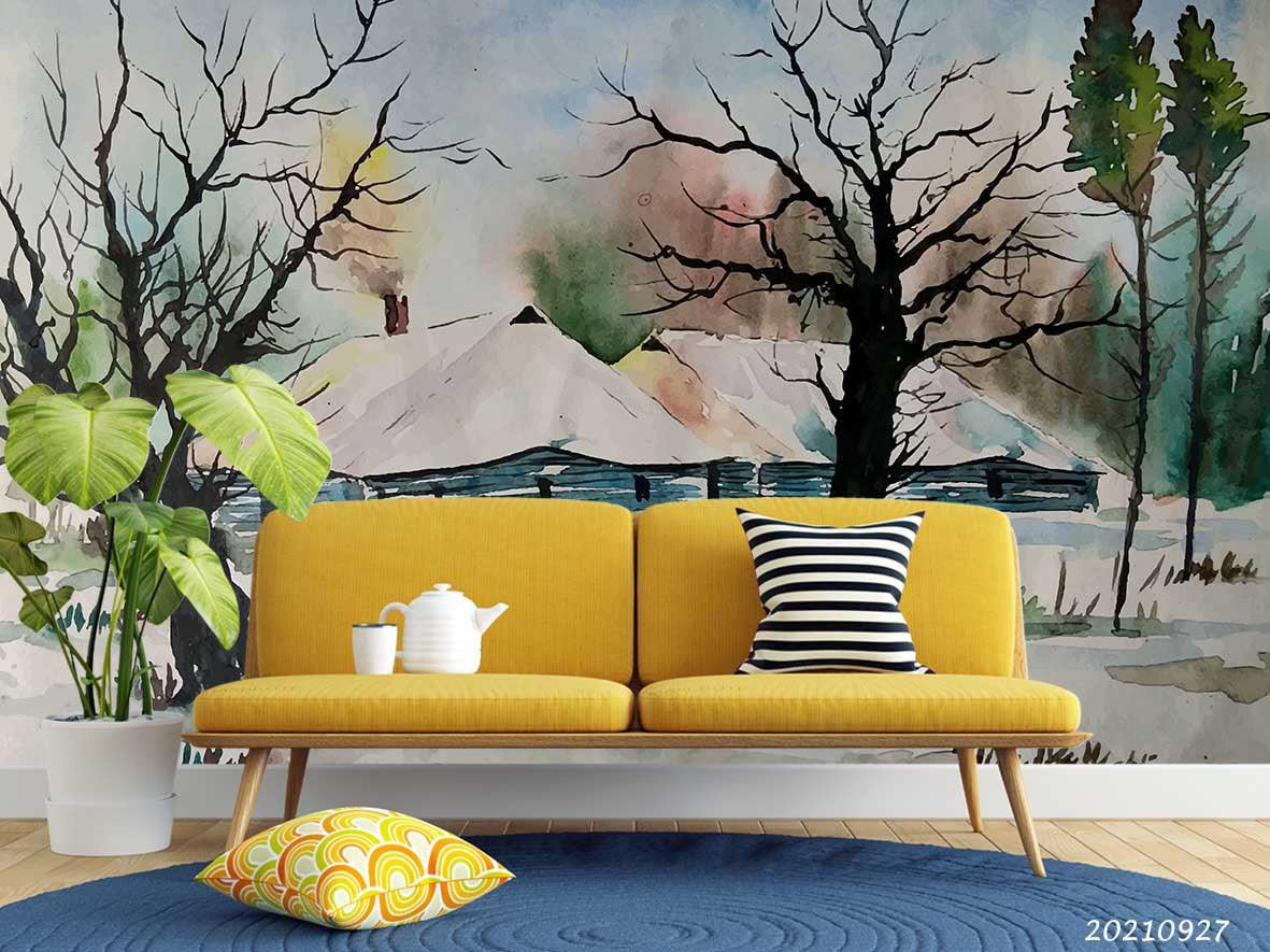3D Tree Nature Landscape Oil Painting Wall Mural Wallpaper LQH 162- Jess Art Decoration