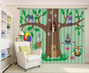 3D Cartoon Tree Animal Curtains and Drapes LQH A402- Jess Art Decoration